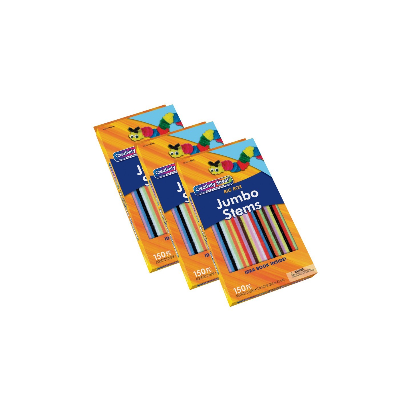 Creativity Street® Stem Variety Pack, Big Box, 12" x 6 mm, 150 Pieces Per Pack, 3 Packs