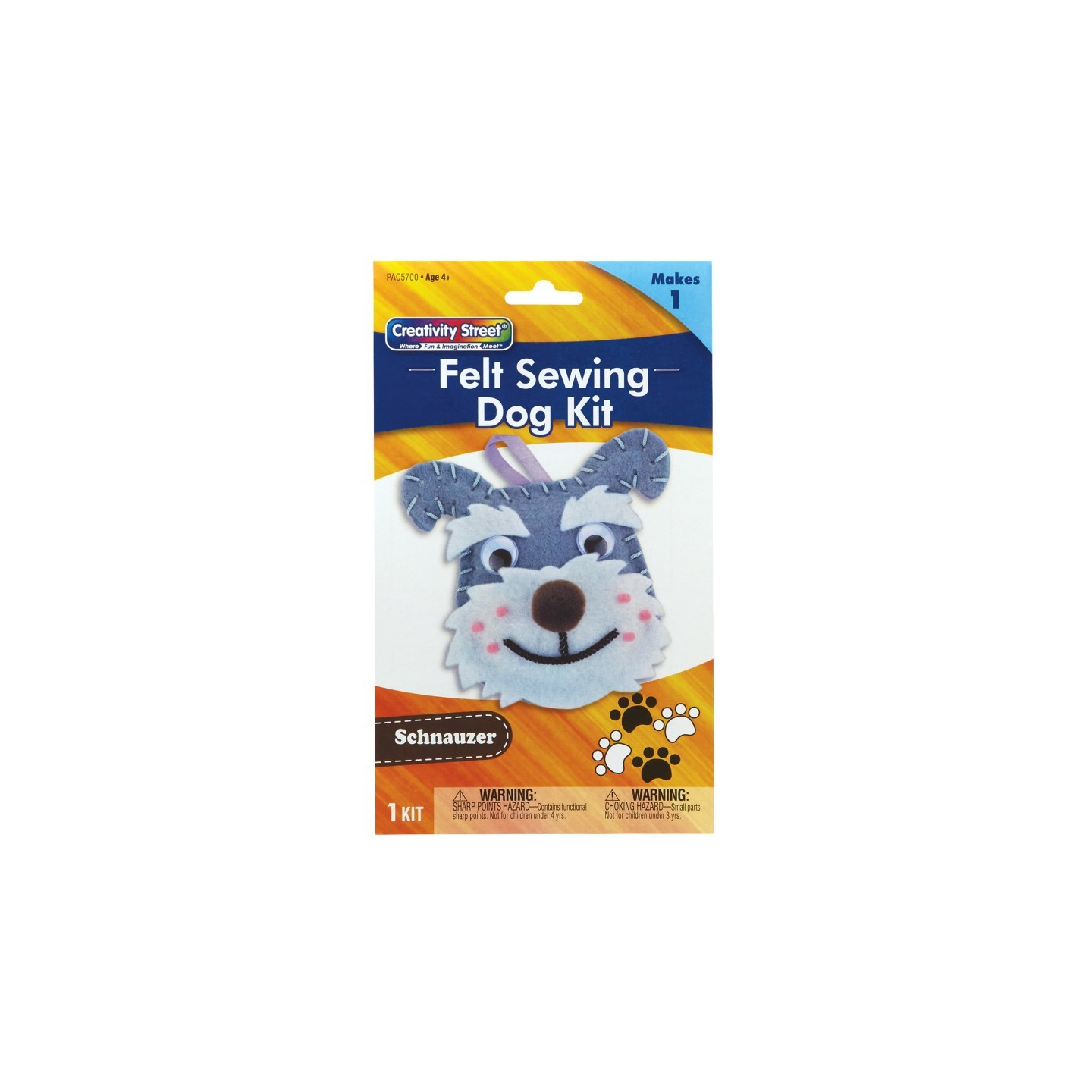 Creativity Street® Felt Sewing Dog Kit, Schnauzer, 4.25" x 6.5" x 1", 1 Kit