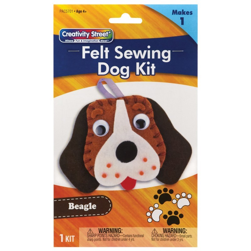 Creativity Street® Felt Sewing Dog Kit, Beagle, 5" x 5.5" x 1", 1 Kit