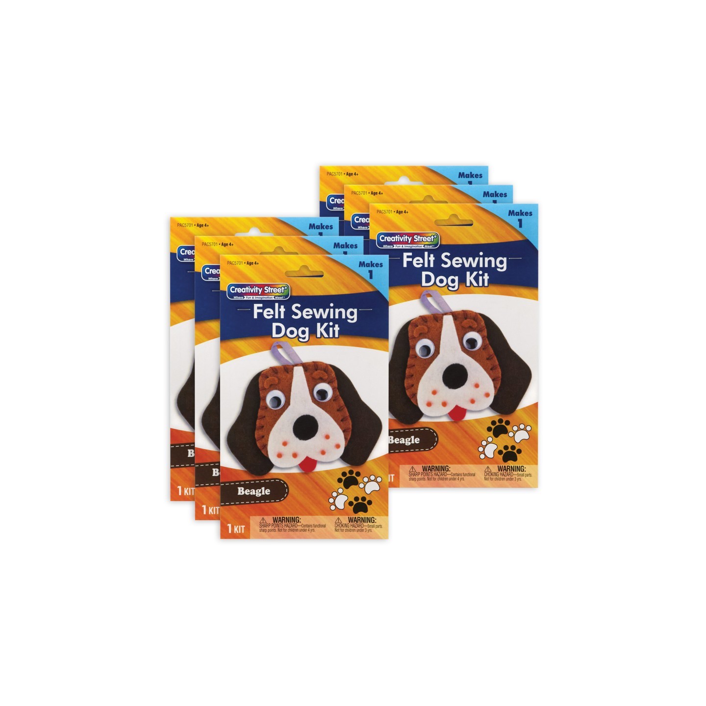 Creativity Street® Felt Sewing Dog Kit, Beagle, 5" x 5.5" x 1", 6 Kits