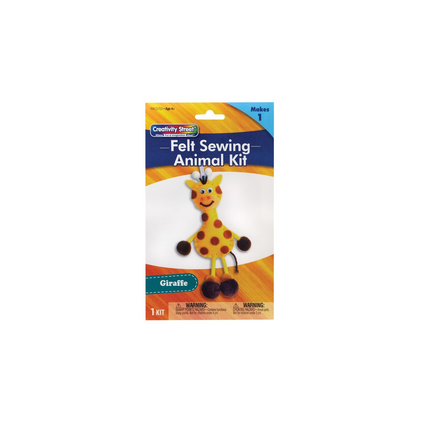 Creativity Street® Felt Sewing Animal Kit, Giraffe, 6" x 11" x 0.75", 1 Kit