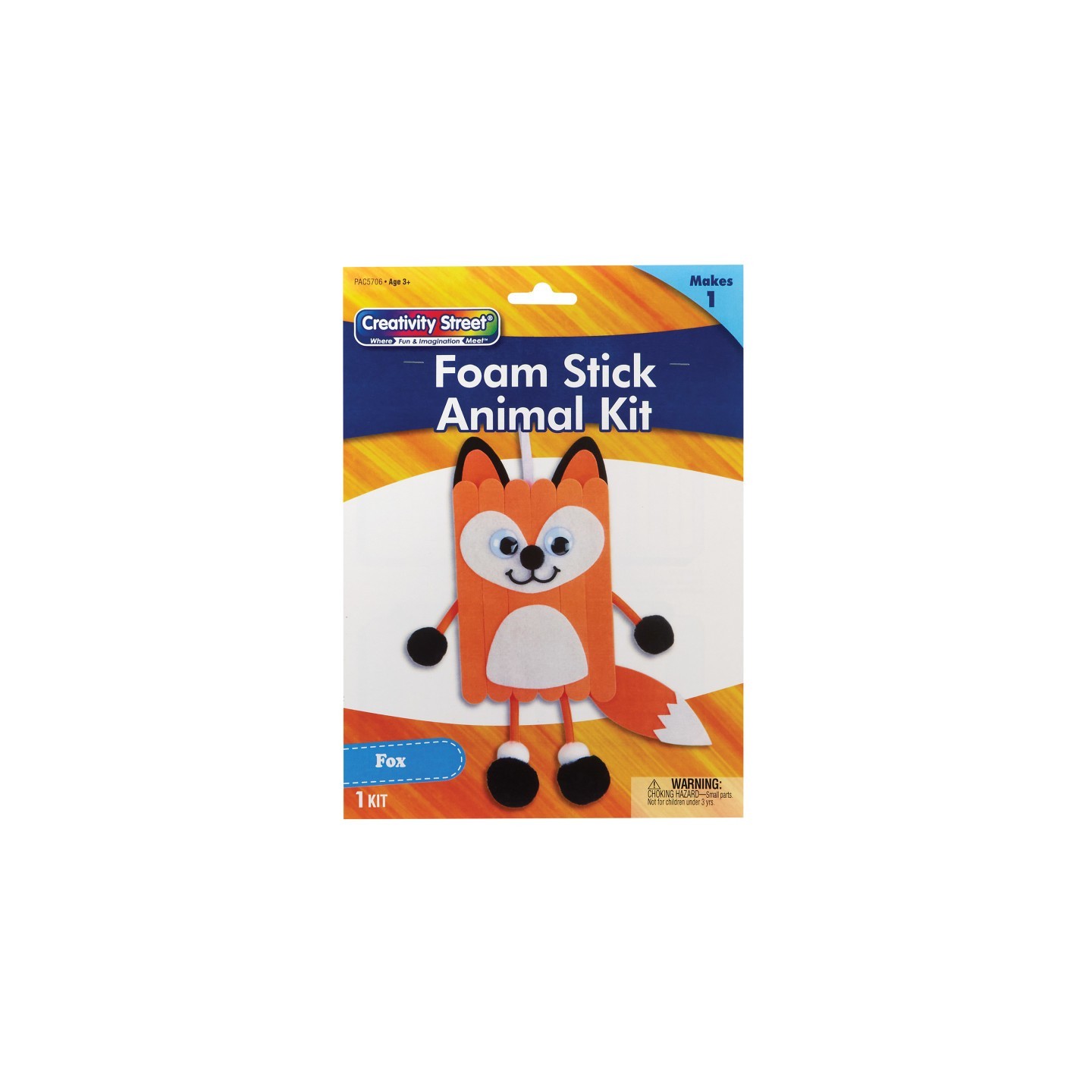 Creativity Street® Foam Stick Animal Kit, Fox, 6.75" x 11" x 1", 1 Kit