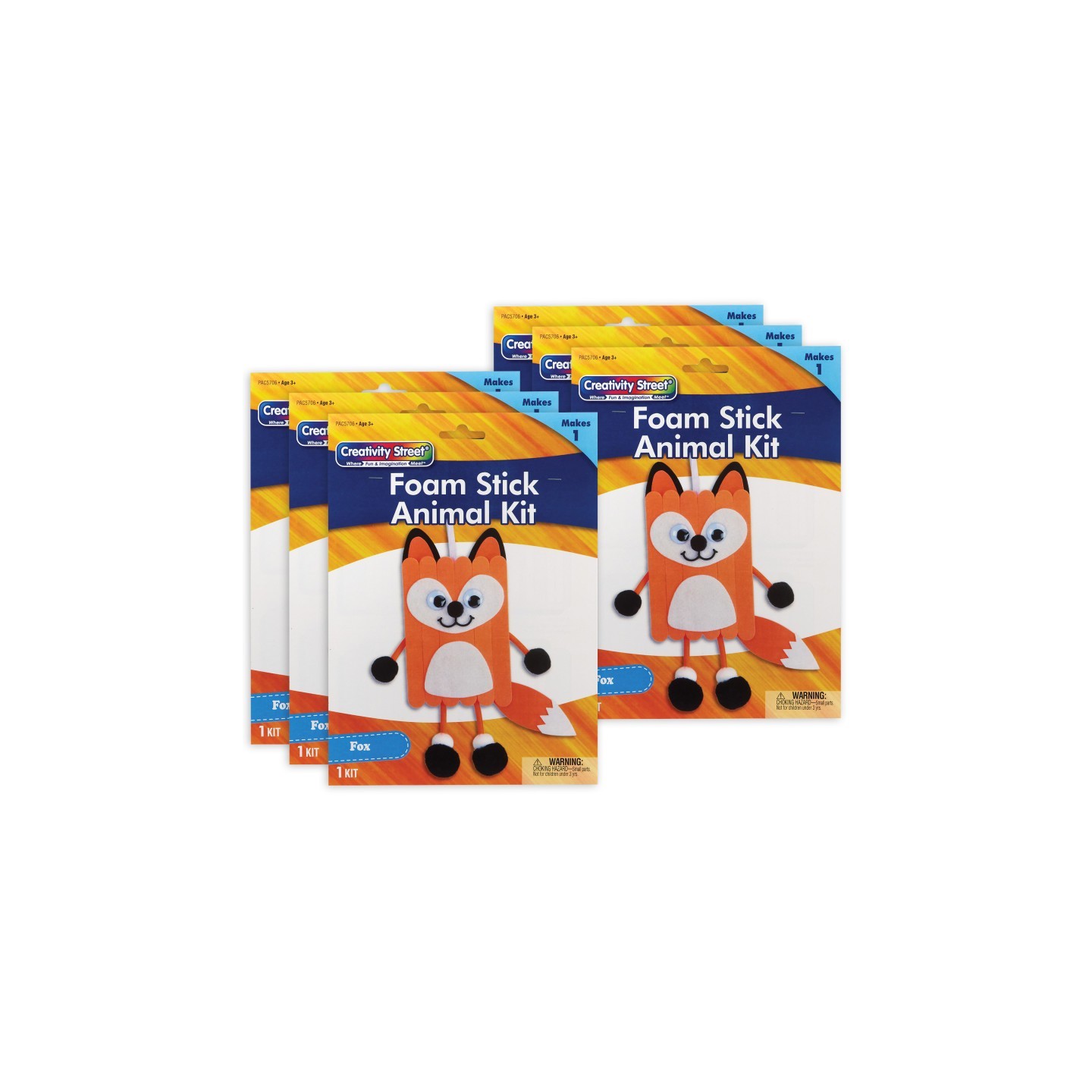 Creativity Street® Foam Stick Animal Kit, Fox, 6.75" x 11" x 1", 6 Kits