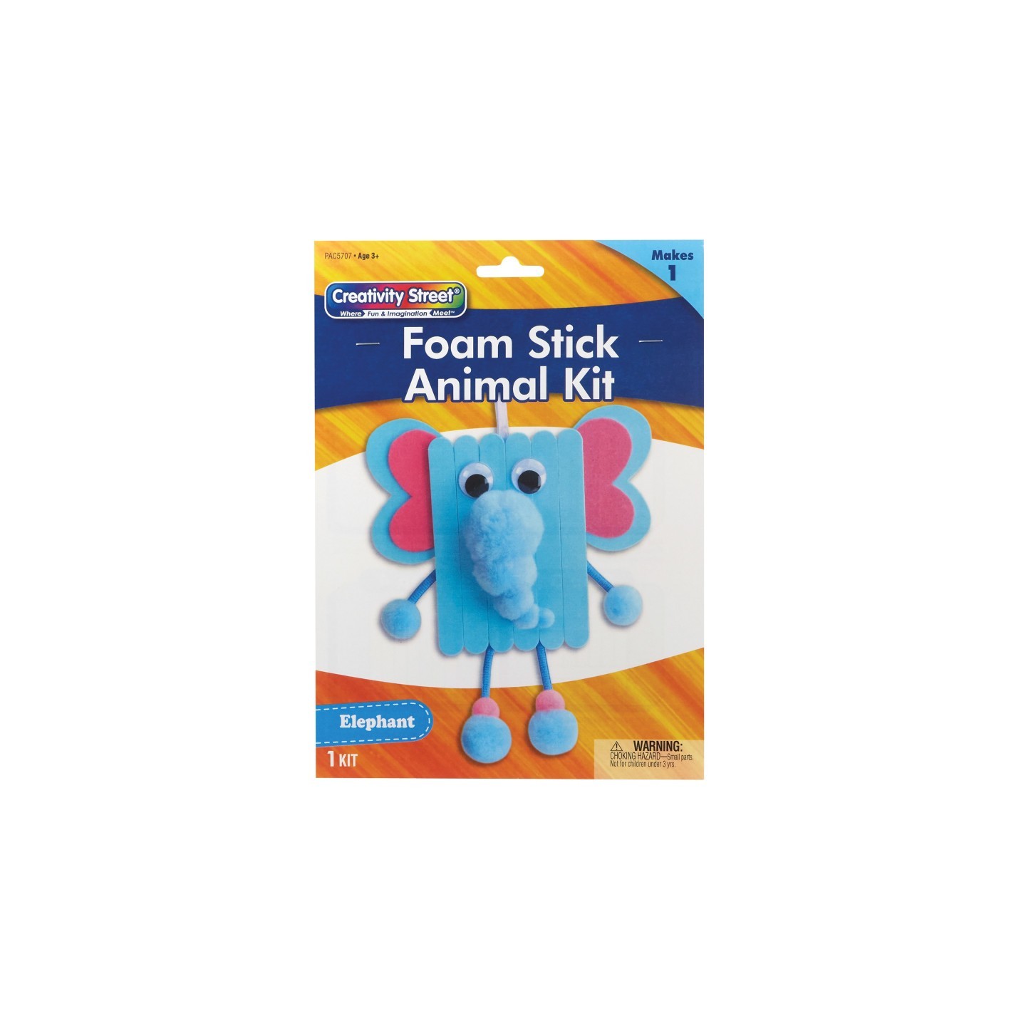 Creativity Street® Foam Stick Animal Kit, Elephant, 7.75" x 11" x 1.25", 1 Kit