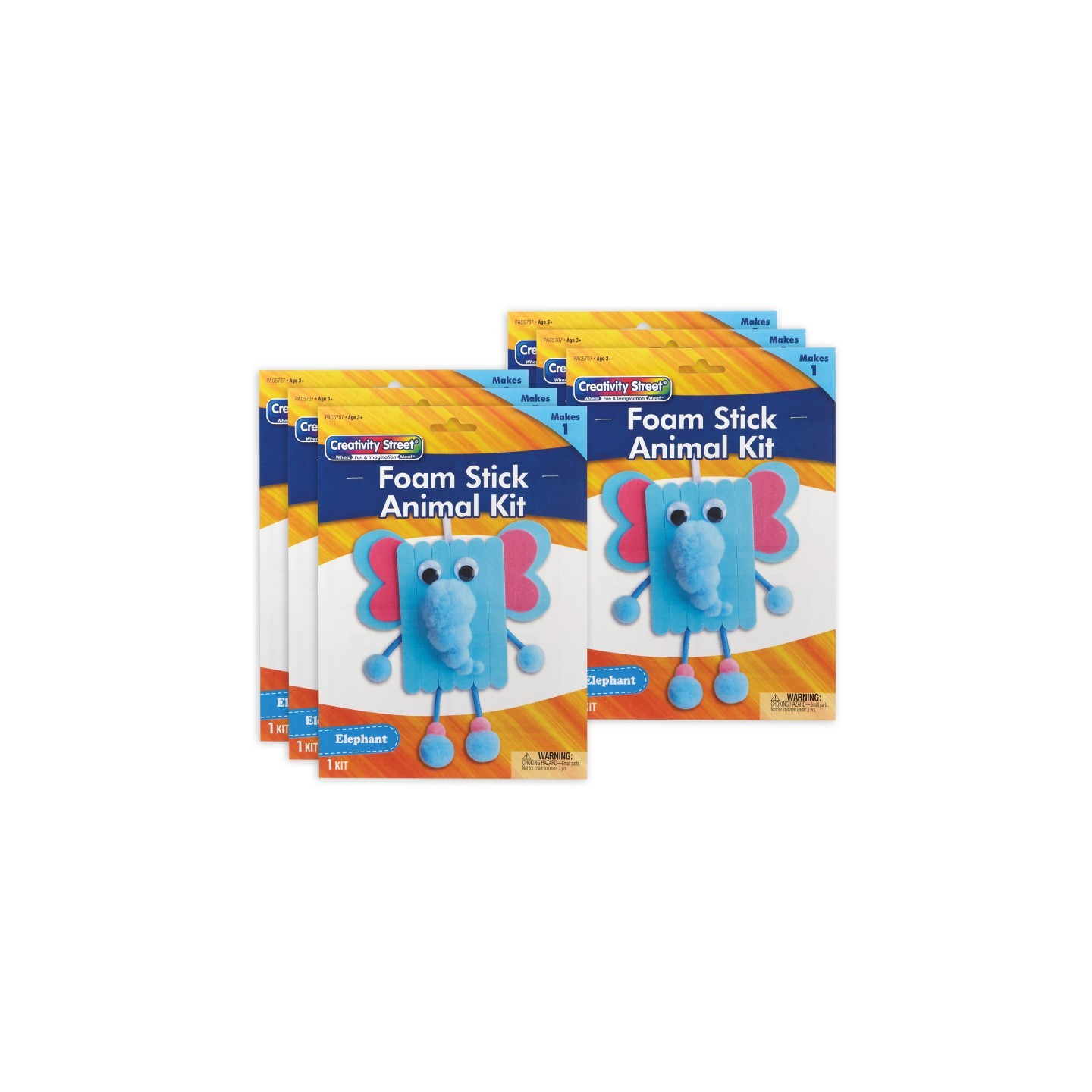 Creativity Street® Foam Stick Animal Kit, Elephant, 7.75" x 11" x 1.25", 6 Kits