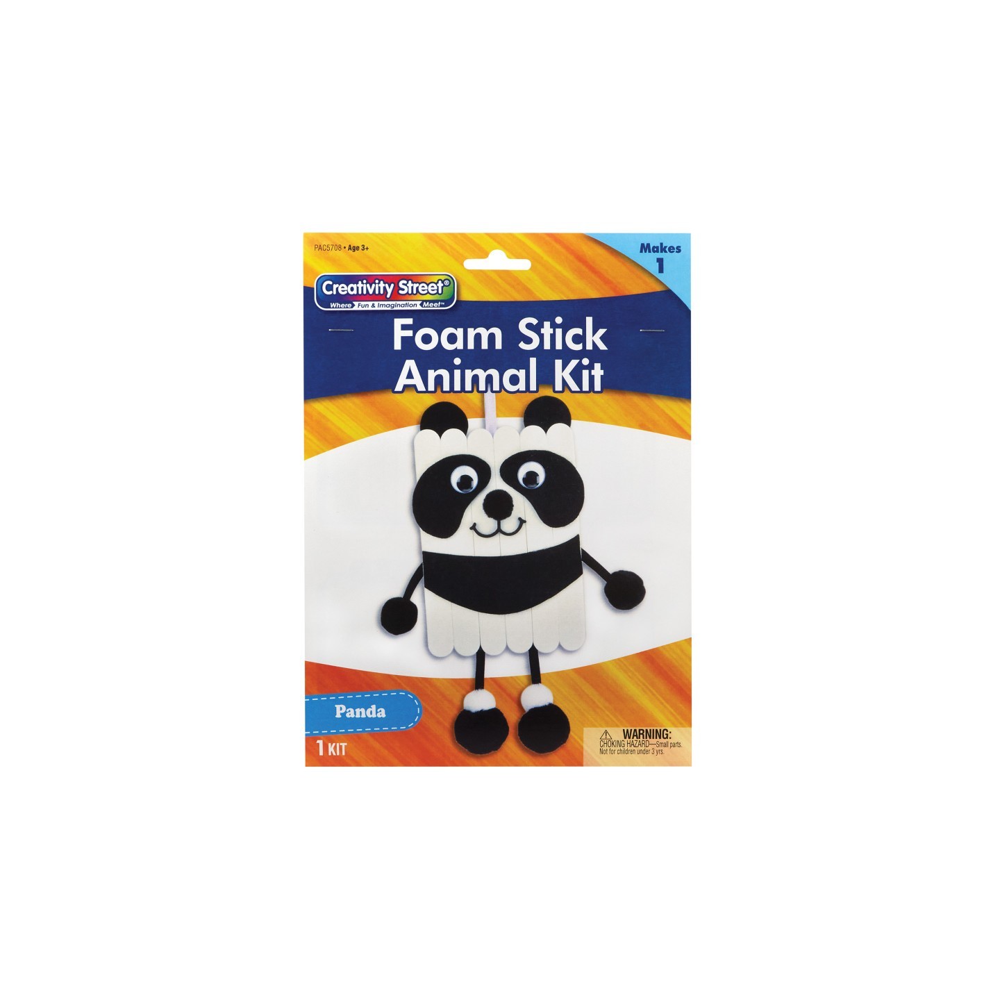 Creativity Street® Foam Stick Animal Kit, Panda, 7" x 11.25" x 1", 1 Kit