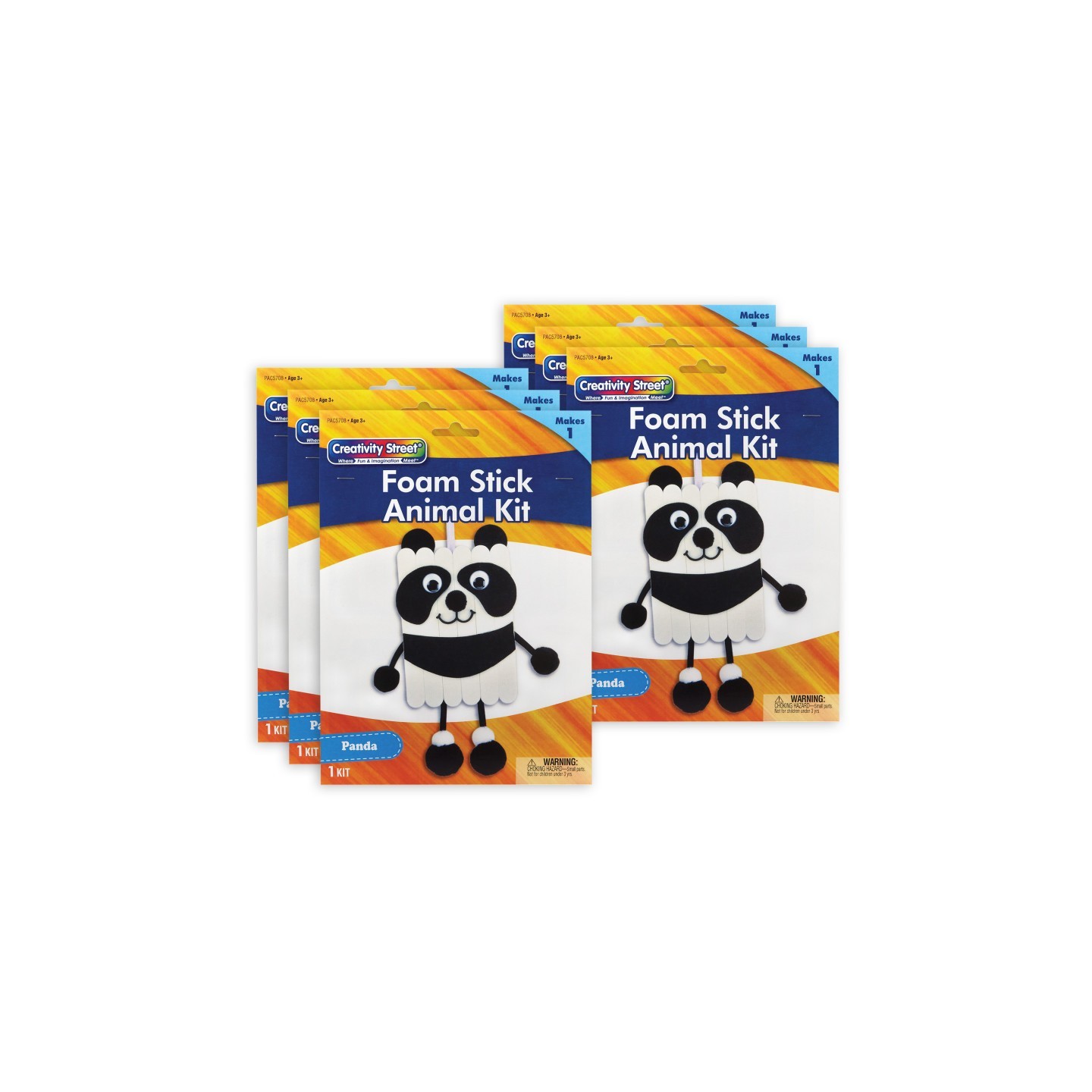 Creativity Street® Foam Stick Animal Kit, Panda, 7" x 11.25" x 1", 6 Kits