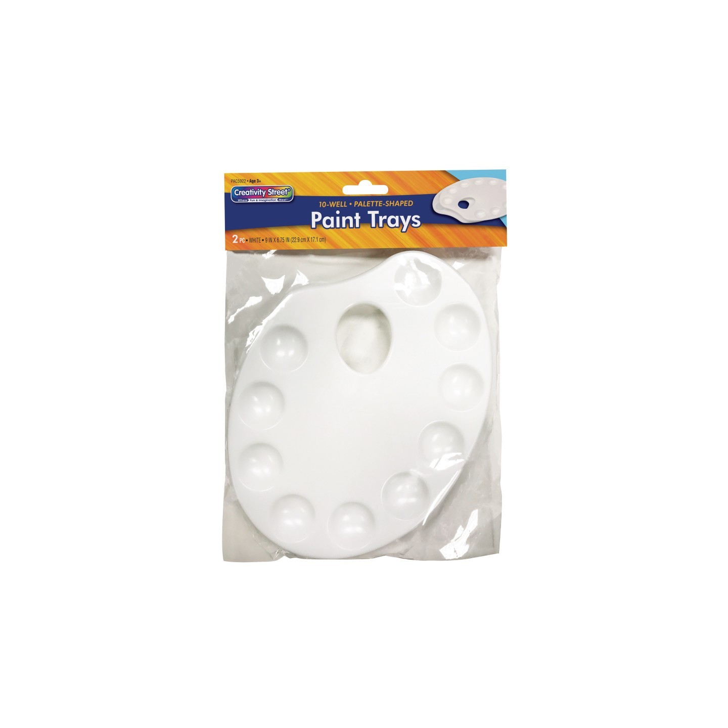 Creativity Street® Palette-Shaped Paint Trays, White, 9" x 6.75", 2 Count