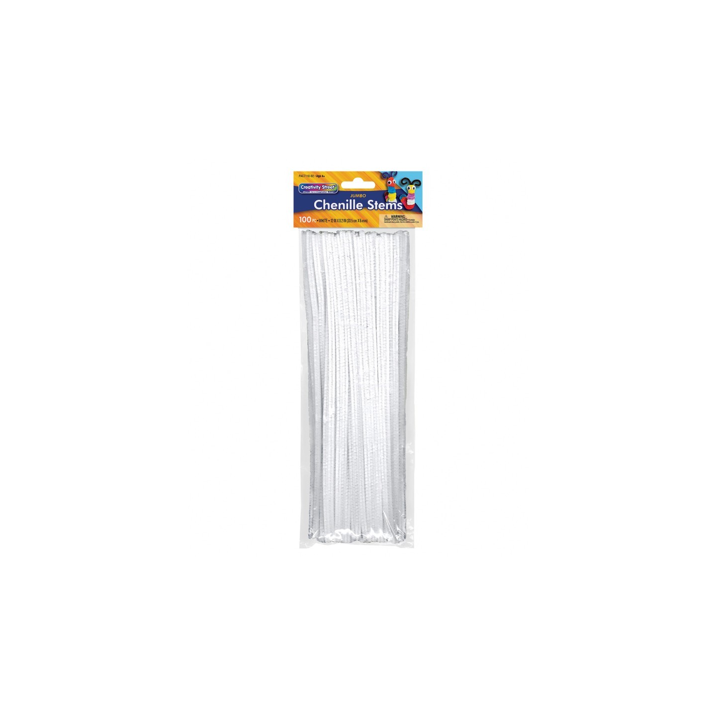 Creativity Street® Jumbo Stems, White, 12" x 6 mm, 100 Pieces