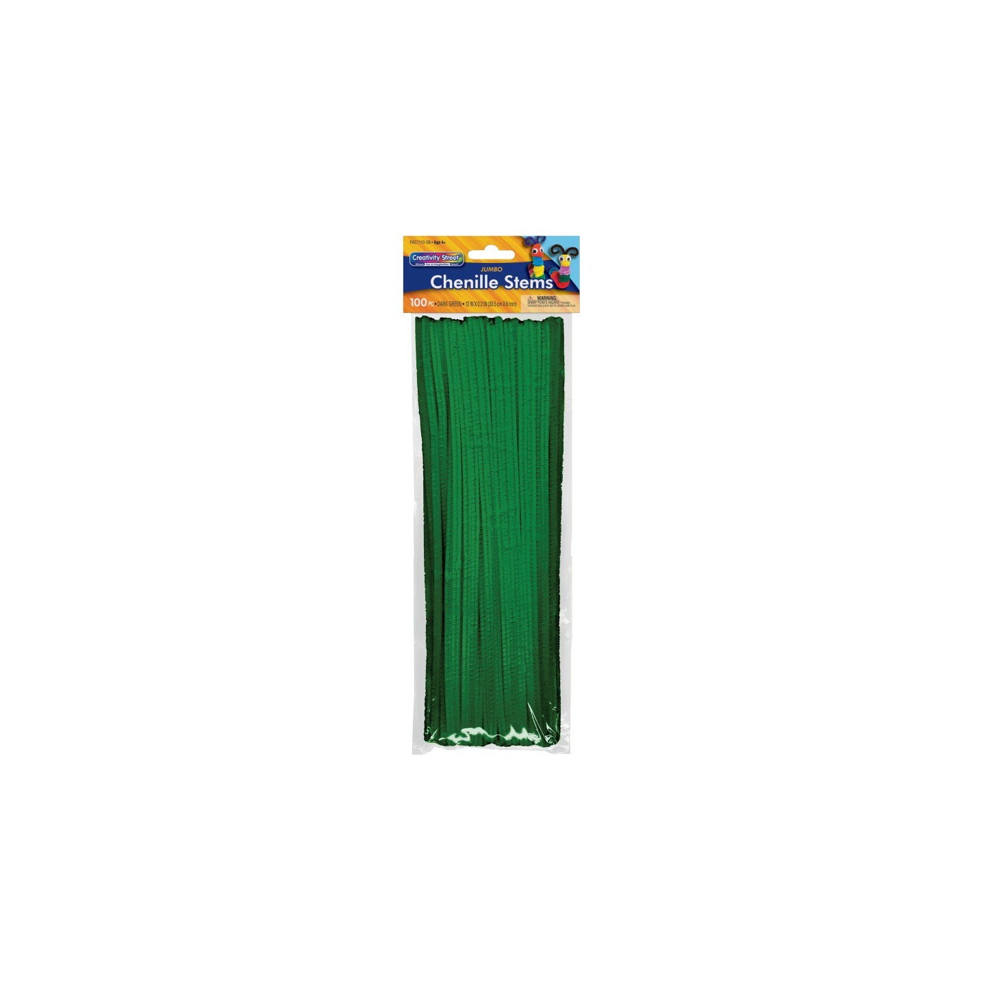 Creativity Street® Jumbo Stems, Dark Green, 12" x 6 mm, 100 Pieces
