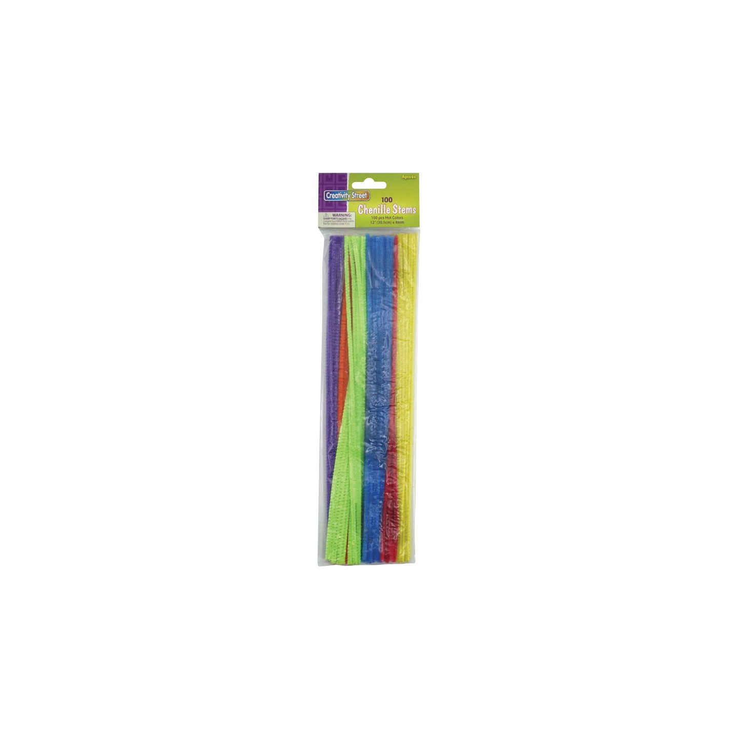 Creativity Street® Regular Stems, Assorted Hot Colors, 12" x 4 mm, 100 Pieces