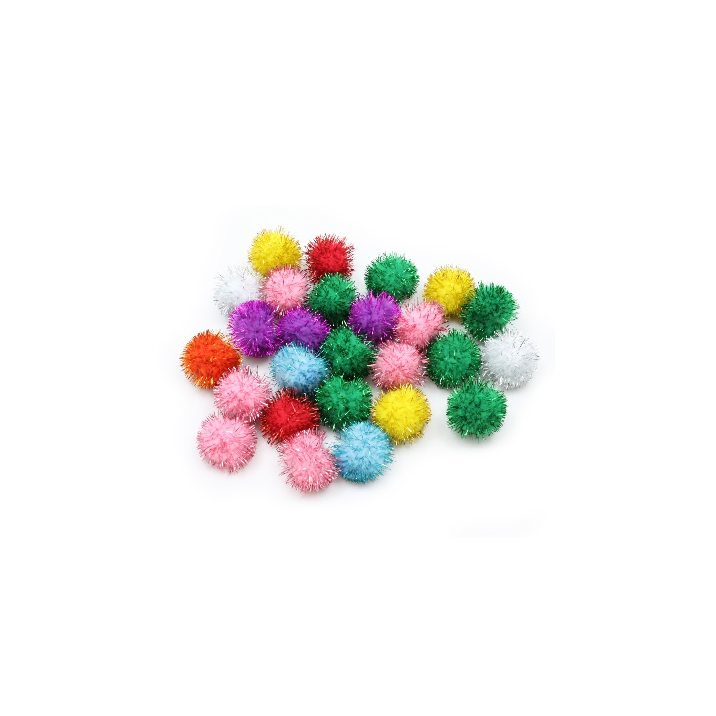 Creativity Street® Glitter Pom Pons, Assorted Colors, 33 mm, 40 Pieces