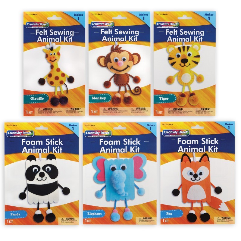 Creativity Street® Animal Craft Kits, Felt & Foam, 6 Kits