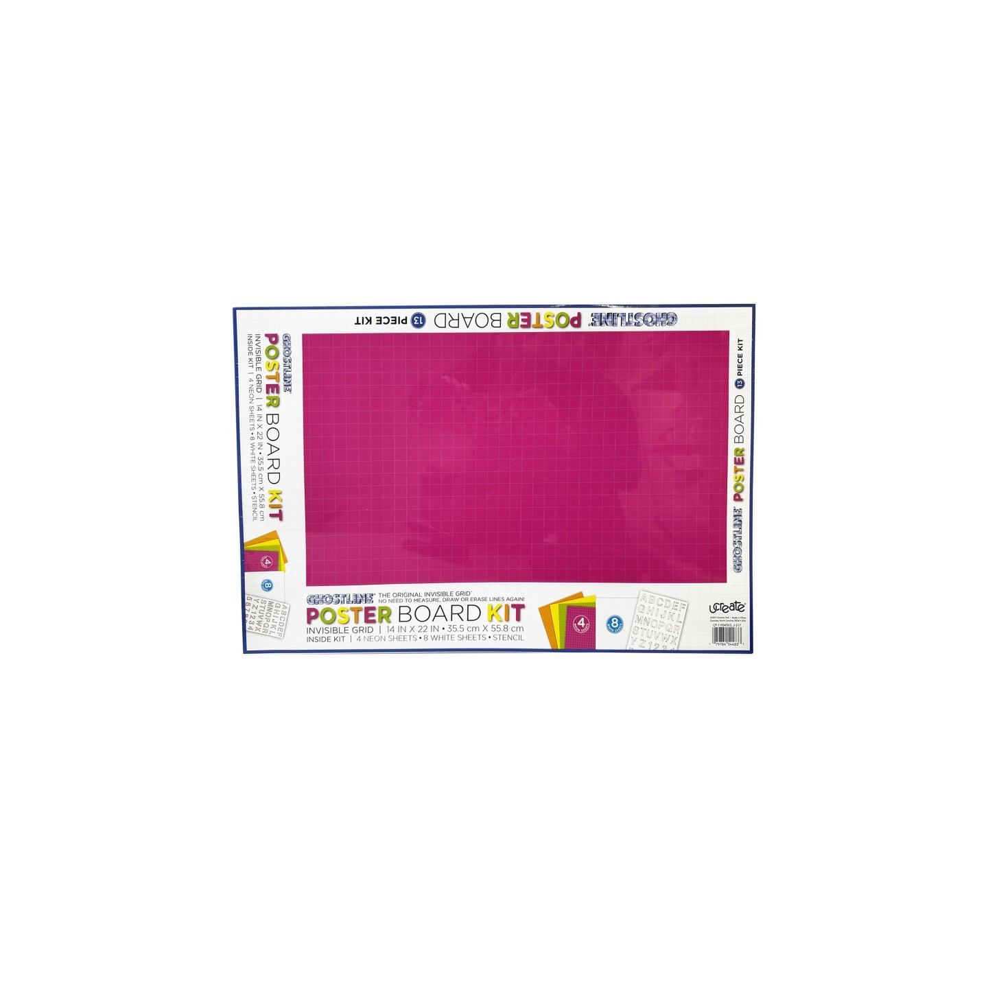 Ghostline® Poster Board Kit, 5 Assorted Colors, 14" x 22", 13 Pieces