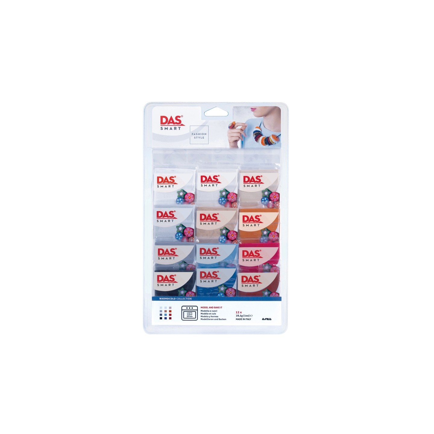 DAS® Smart Clay Set, Warm & Cool Set, Set of 12 (1 oz.) Packs