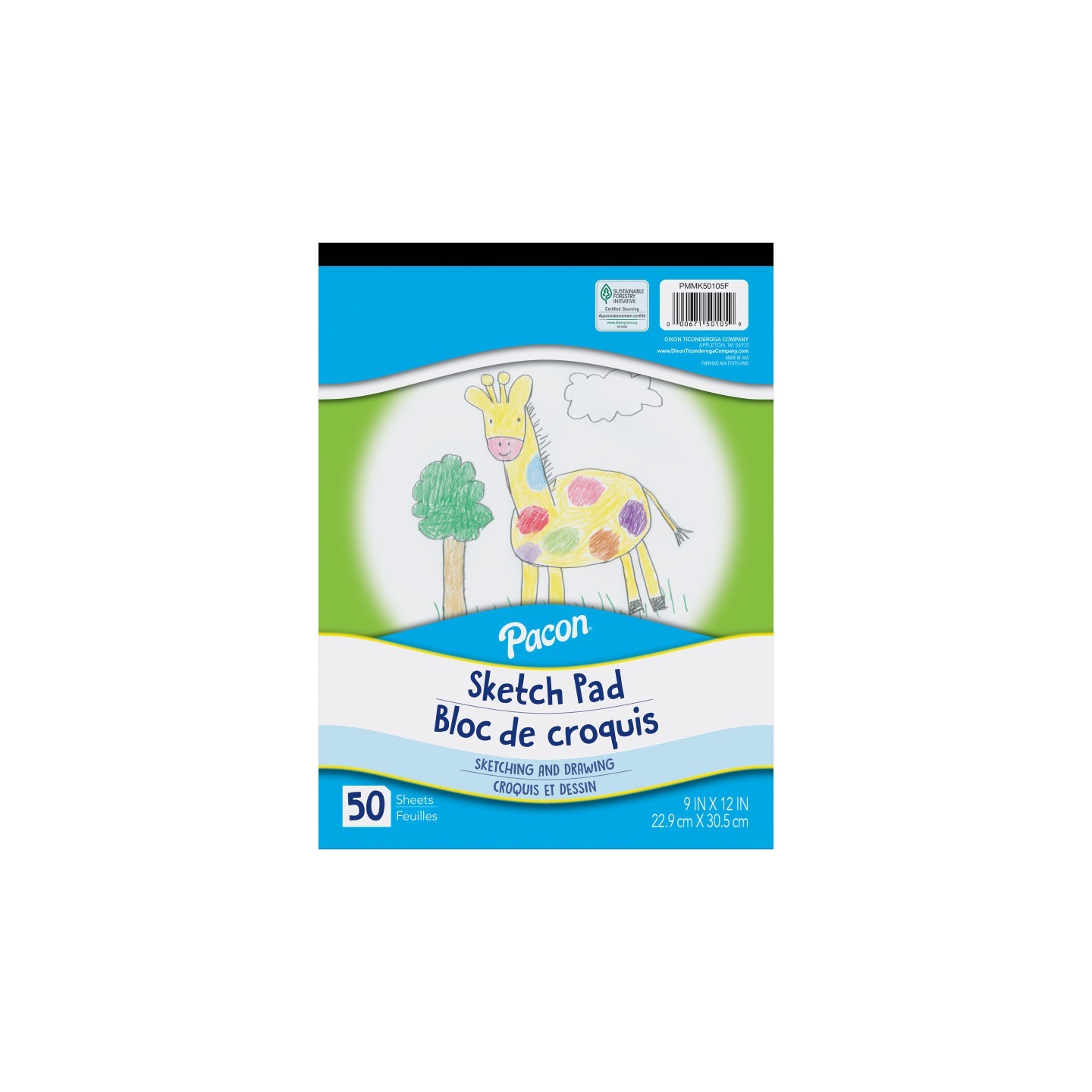 Pacon® Sketch Pad, White, 9" x 12", 50 Sheets