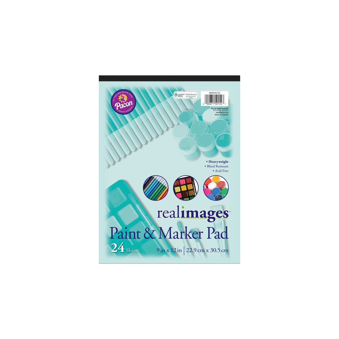 Real Images™ Paint & Marker Pad, Heavyweight, 9" x 12", 24 Sheets