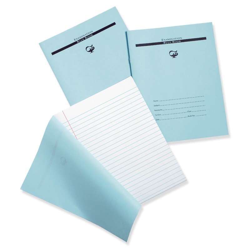 Pacon® Examination Blue Book, 16 Pages, 3/8 in ruled, 8-1/2" x 11", 1 Book