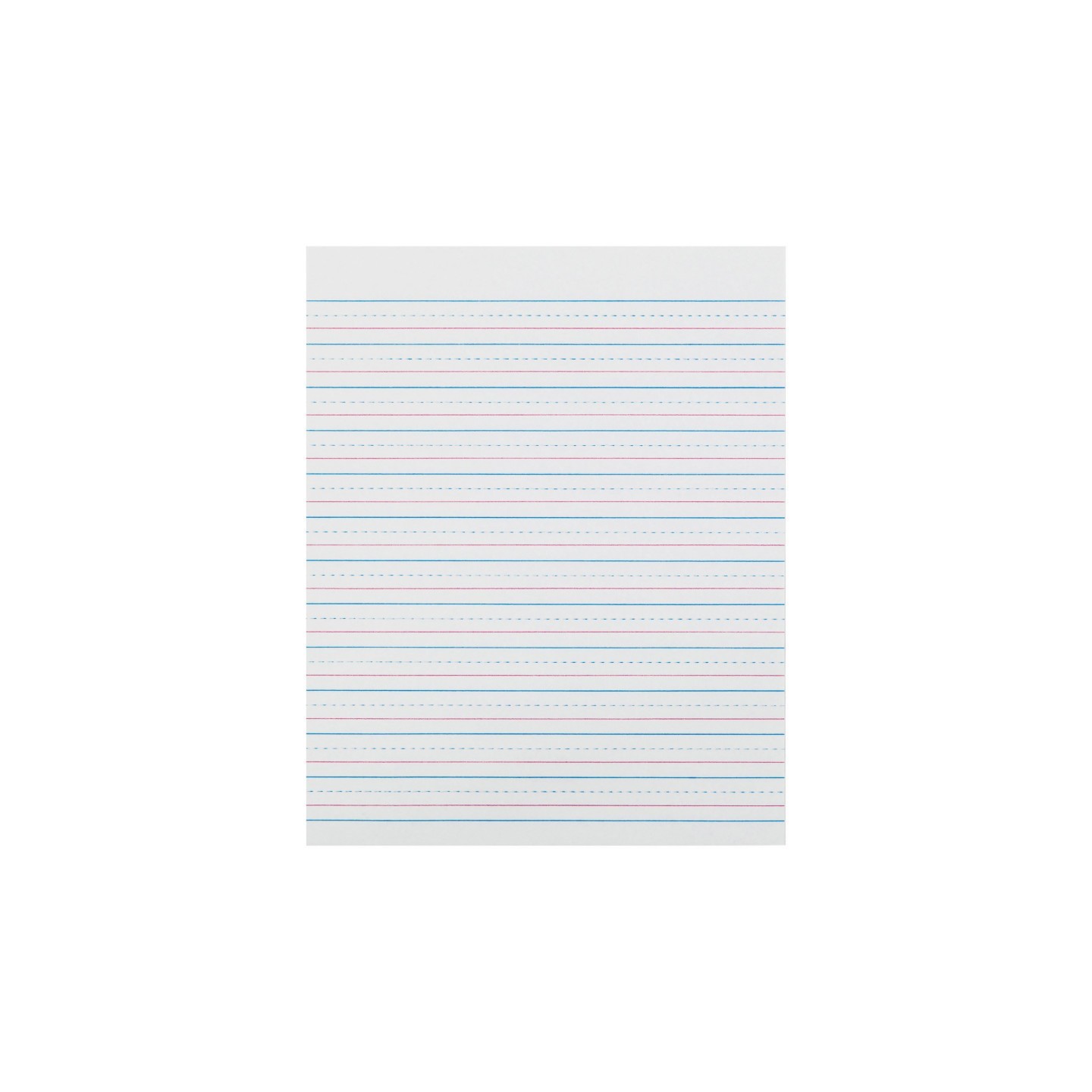 Zaner-Bloser® Sulphite Handwriting Paper, Dotted Midline, Grade 2, 1/2" x 1/4" x 1/4" Ruled Short, 8" x 10-1/2", 500 Sheets