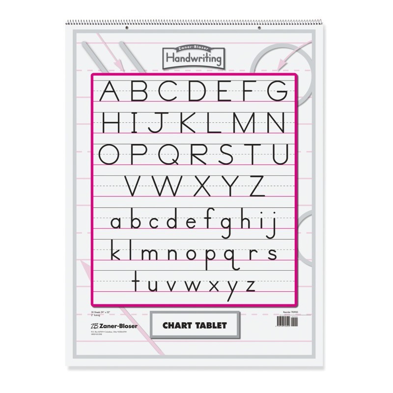 Zaner-Bloser® Chart Tablet, Manuscript Cover, 2" Ruled 24" x 32", 30 Sheets