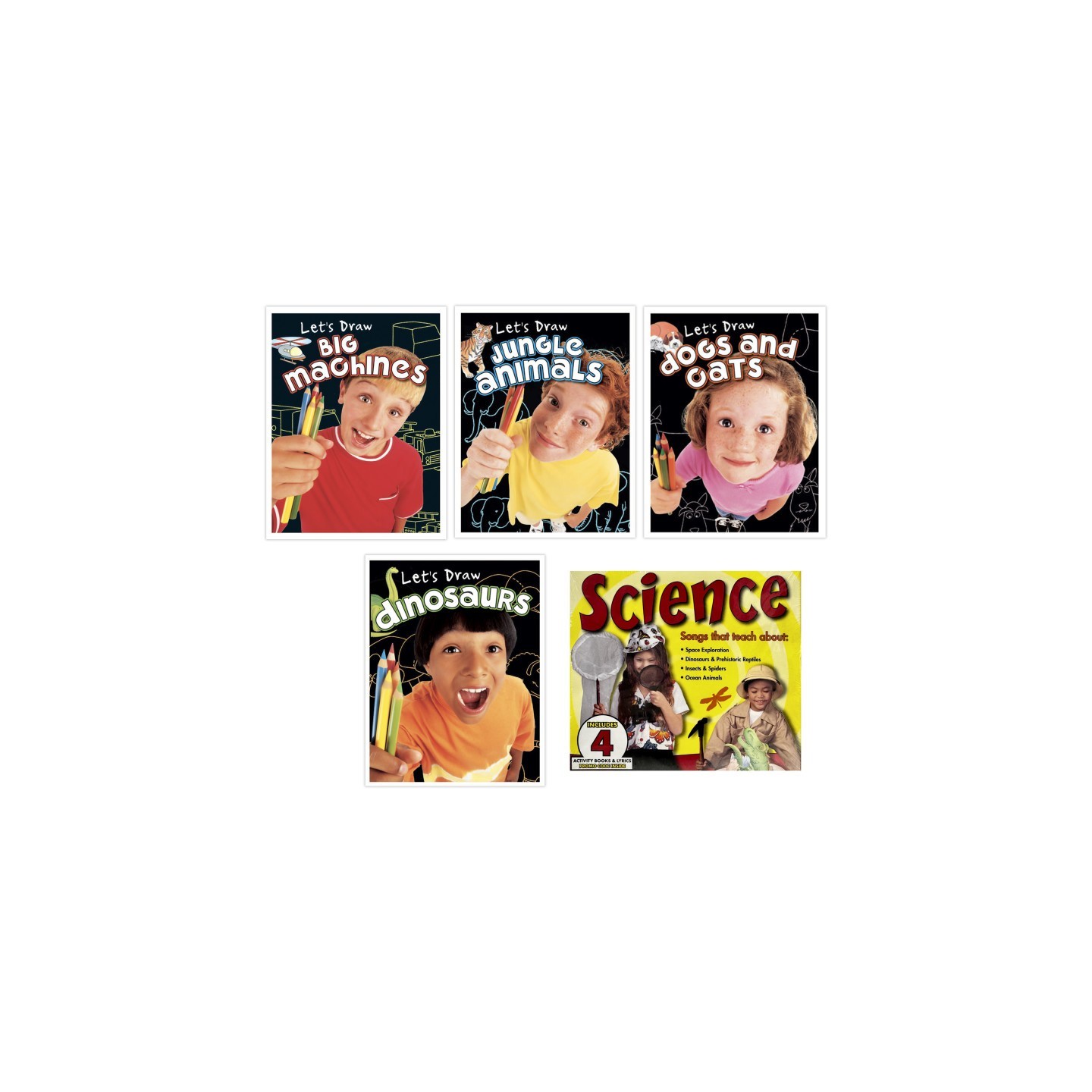 Creative Teaching Materials Let's Draw Book Series & Science CD Set Bundle