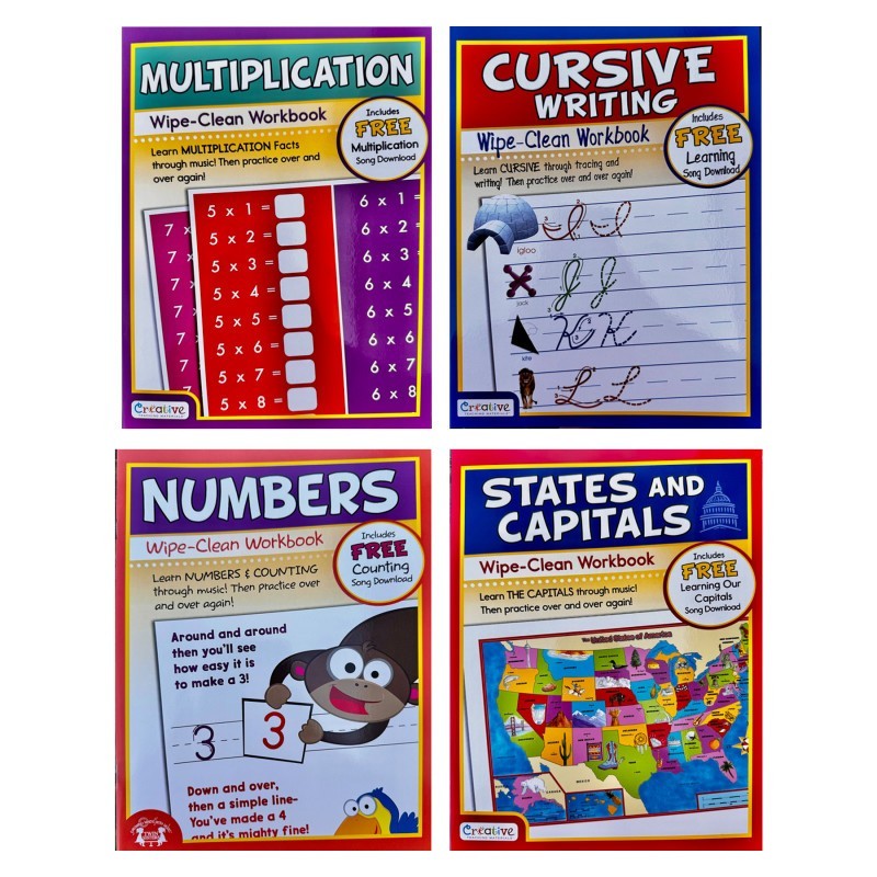 Twin Sisters Productions Wipe-Clean Workbook Set 1, 4 Books