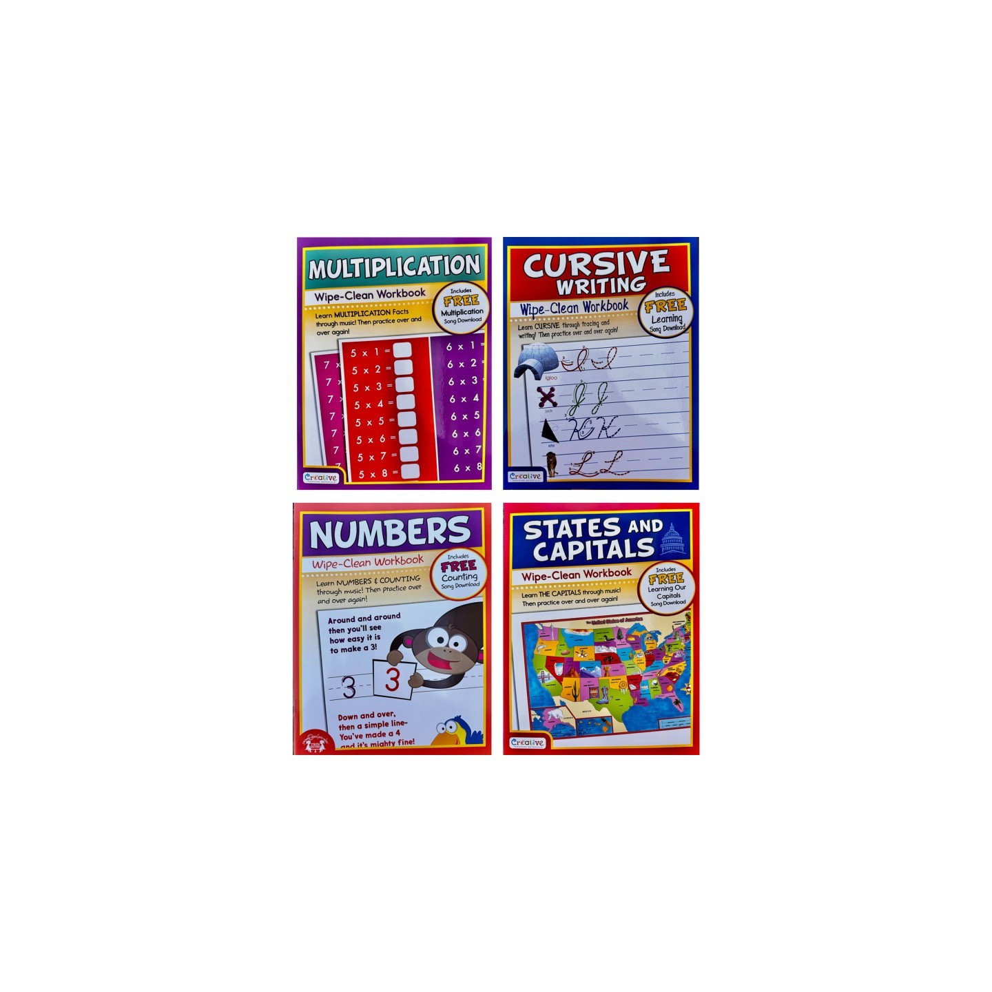Twin Sisters Productions Wipe-Clean Workbook Set 1, 4 Books
