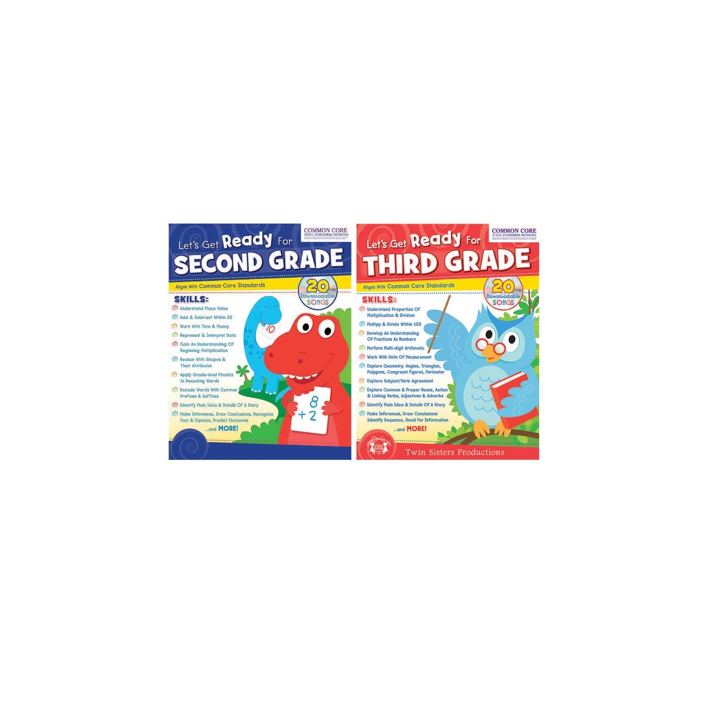 Twin Sisters Productions 2nd & 3rd Grade Workbook Bundle, Set of 2