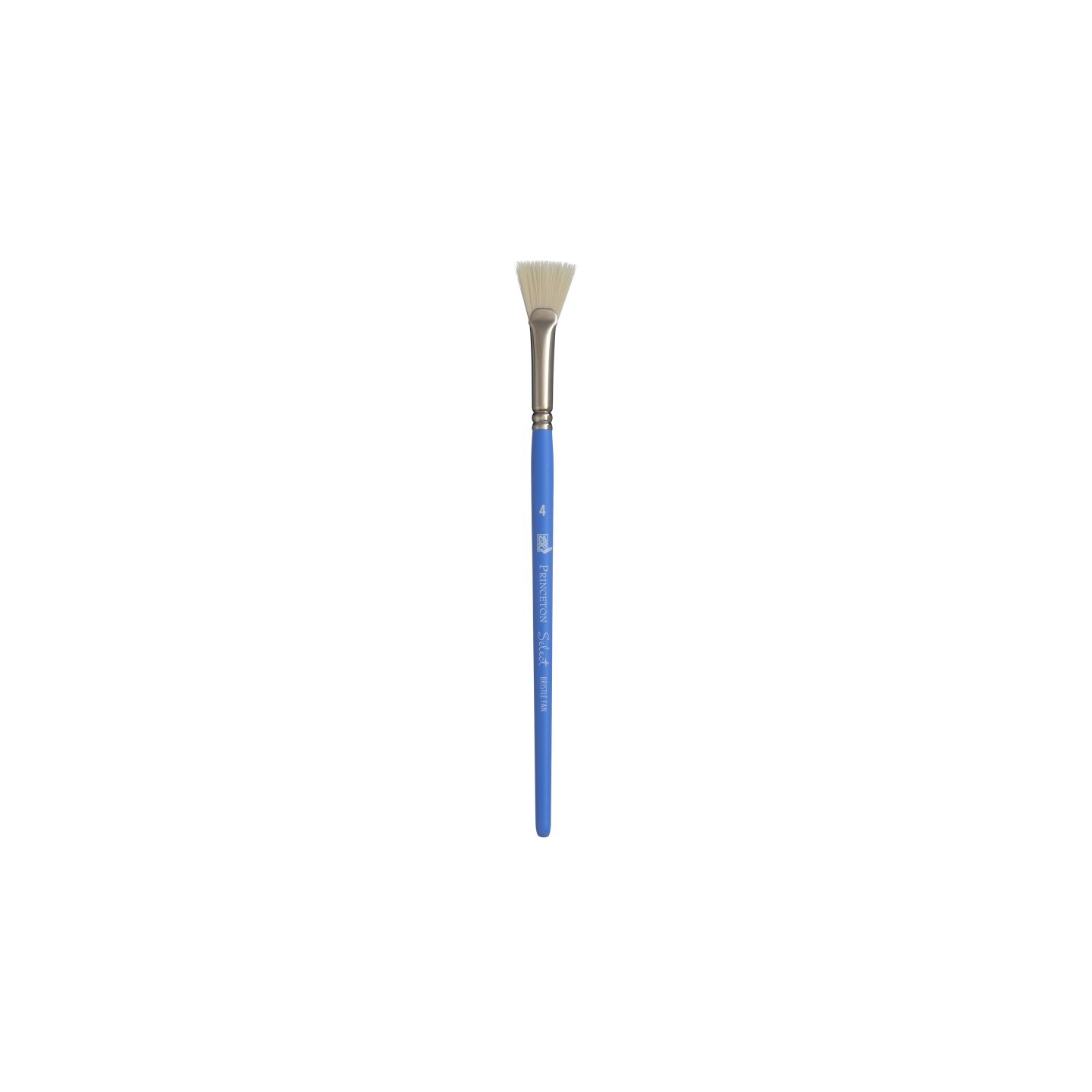 Princeton Select Artiste Bristle Fan Brush, Synthetic Bristles, Short Handle Mixed Media Paintbrush, Jewel Blue, Size 4, 1 Count