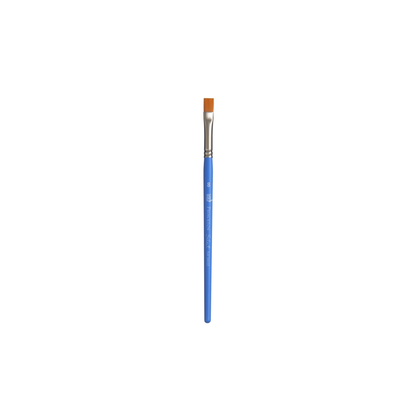 Princeton Select Artiste Flat Shader Brush, Synthetic Bristles, Short Handle Mixed Media Paintbrush, Jewel Blue, Size 8, 1 Count