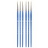Princeton Select Artiste Round Brush, Synthetic Bristles, Short Handle Mixed Media Paintbrush, Jewel Blue, Size 1, Pack of 6