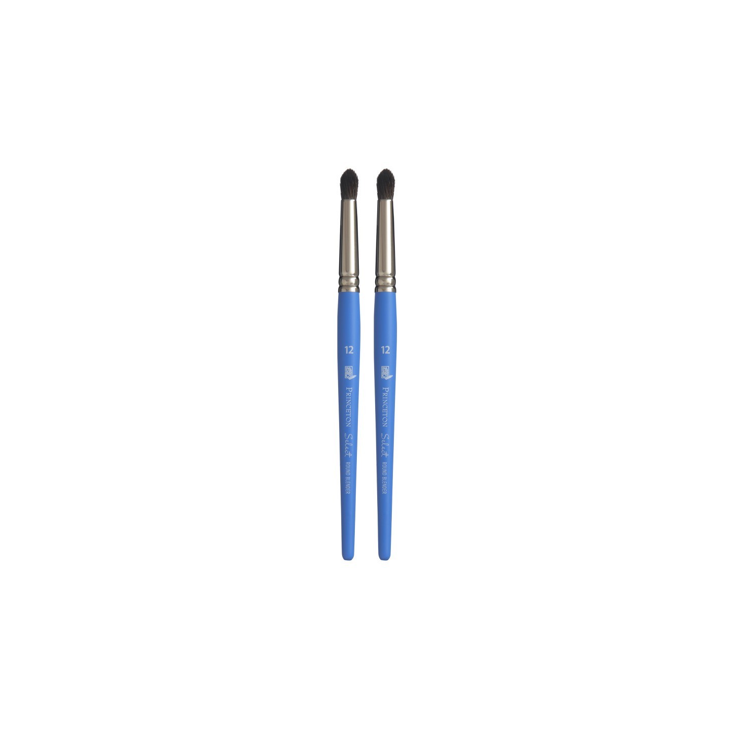 Princeton Select Artiste Round Brush, Natural Bristles, Short Handle Mixed Media Paintbrush, Jewel Blue, Size 12, Pack of 2