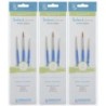 Princeton Select Artiste Brush Set No. 1, Synthetic Bristles, Short Handle Mixed Media Paintbrush, Jewel Blue, 3 Per Set, 3 Sets