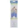 Princeton Select Artiste Brush Set No. 22, Synthetic Bristles, Short Handle Mixed Media Paintbrush, Jewel Blue, 6 Pieces