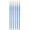 Princeton Select Artiste Spotter Brush, Synthetic Bristles, Short Handle Mixed Media Paintbrush, Jewel Blue, Size 5/0, Pack of 6