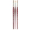 Princeton Velvetouch Filbert Brush, Synthetic Bristles, Short Handle Mixed Media Paintbrush, Scarlet, Size 4, Pack of 3