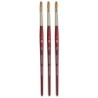 Princeton Velvetouch Filbert Brush, Synthetic Bristles, Short Handle Mixed Media Paintbrush, Scarlet, Size 6, Pack of 3