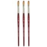 Princeton Velvetouch Filbert Brush, Synthetic Bristles, Short Handle Mixed Media Paintbrush, Scarlet, Size 8, Pack of 3