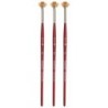 Princeton Velvetouch Fan Brush, Synthetic Bristles, Short Handle Mixed Media Paintbrush, Scarlet, Size 10/0, Pack of 3