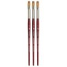 Princeton Velvetouch Flat Shader Brush, Synthetic Bristles, Short Handle Mixed Media Paintbrush, Scarlet, Size 8, Pack of 3