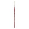 Princeton Velvetouch Long Round Brush, Synthetic Bristles, Short Handle Mixed Media Paintbrush, Scarlet, Size 2, 1 Count