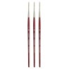 Princeton Velvetouch Long Round Brush, Synthetic Bristles, Short Handle Mixed Media Paintbrush, Scarlet, Size 2, Pack of 3