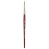 Princeton Velvetouch Long Round Brush, Synthetic Bristles, Short Handle Mixed Media Paintbrush, Scarlet, Size 6, 1 Count