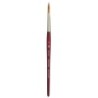 Princeton Velvetouch Long Round Brush, Synthetic Bristles, Short Handle Mixed Media Paintbrush, Scarlet, Size 8, 1 Count