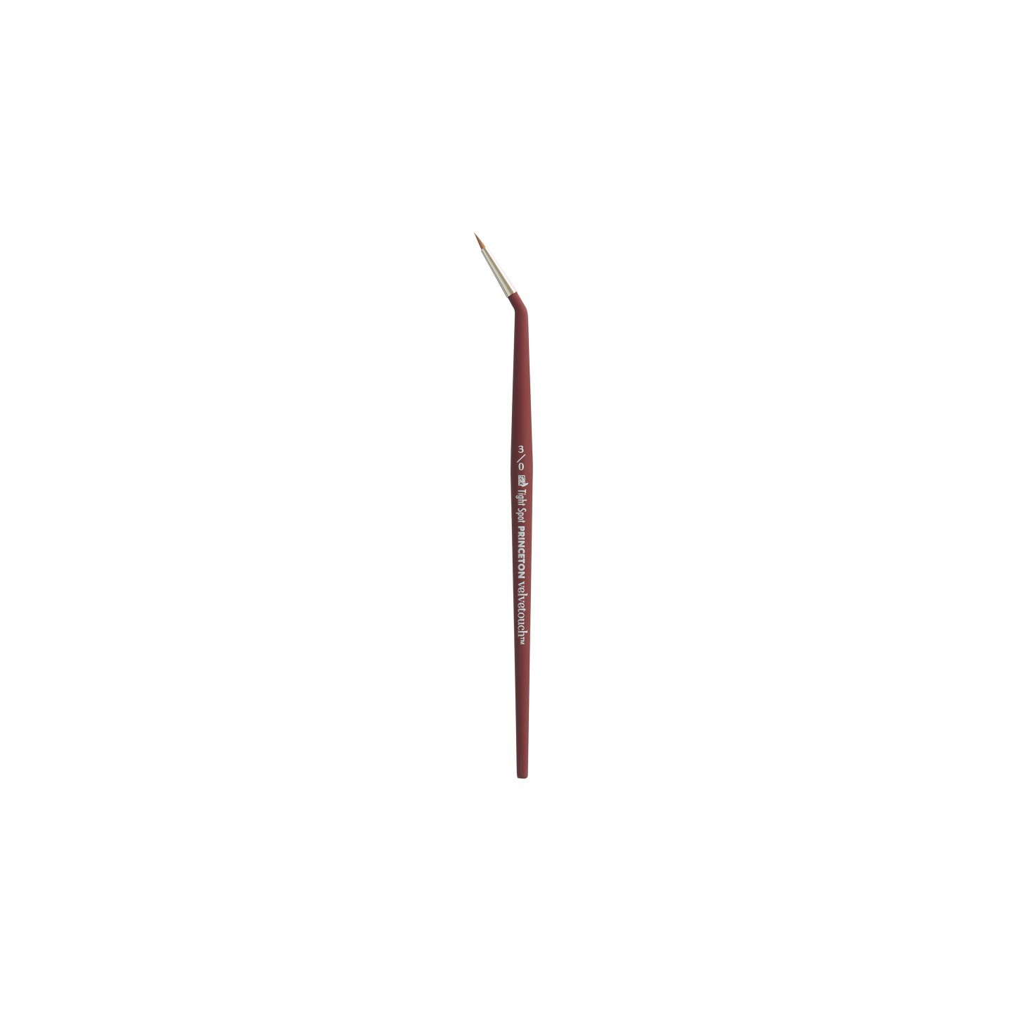 Princeton Velvetouch Minitightspt Brush, Synthetic Bristles, Short Handle Mixed Media Paintbrush, Scarlet, Size 3/0, 1 Count