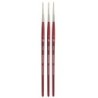 Princeton Velvetouch Round Brush, Synthetic Bristles, Short Handle Mixed Media Paintbrush, Scarlet, Size 1, Pack of 3
