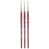 Princeton Velvetouch Round Brush, Synthetic Bristles, Short Handle Mixed Media Paintbrush, Scarlet, Size 2, Pack of 3