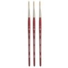 Princeton Velvetouch Round Brush, Synthetic Bristles, Short Handle Mixed Media Paintbrush, Scarlet, Size 4, Pack of 3
