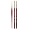 Princeton Velvetouch Round Brush, Synthetic Bristles, Short Handle Mixed Media Paintbrush, Scarlet, Size 6, Pack of 3