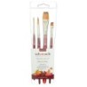 Princeton Velvetouch Mixed Media Brush Set, Synthetic Bristles, Short Handle Mixed Media Paintbrush, Scarlet, 4 Pieces